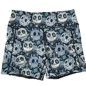 CVG Constantly Varied Gear Shorts Womens 2X Blue Sugar Skulls Multi Pocket Squat